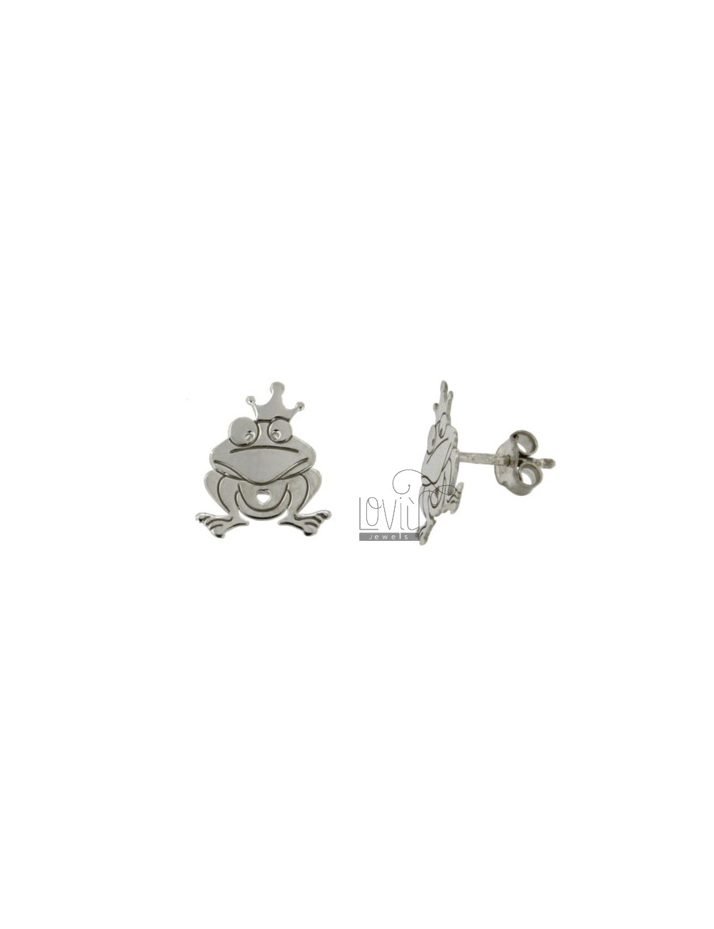 Lobo earrings frog prince silver rhodium tit 925