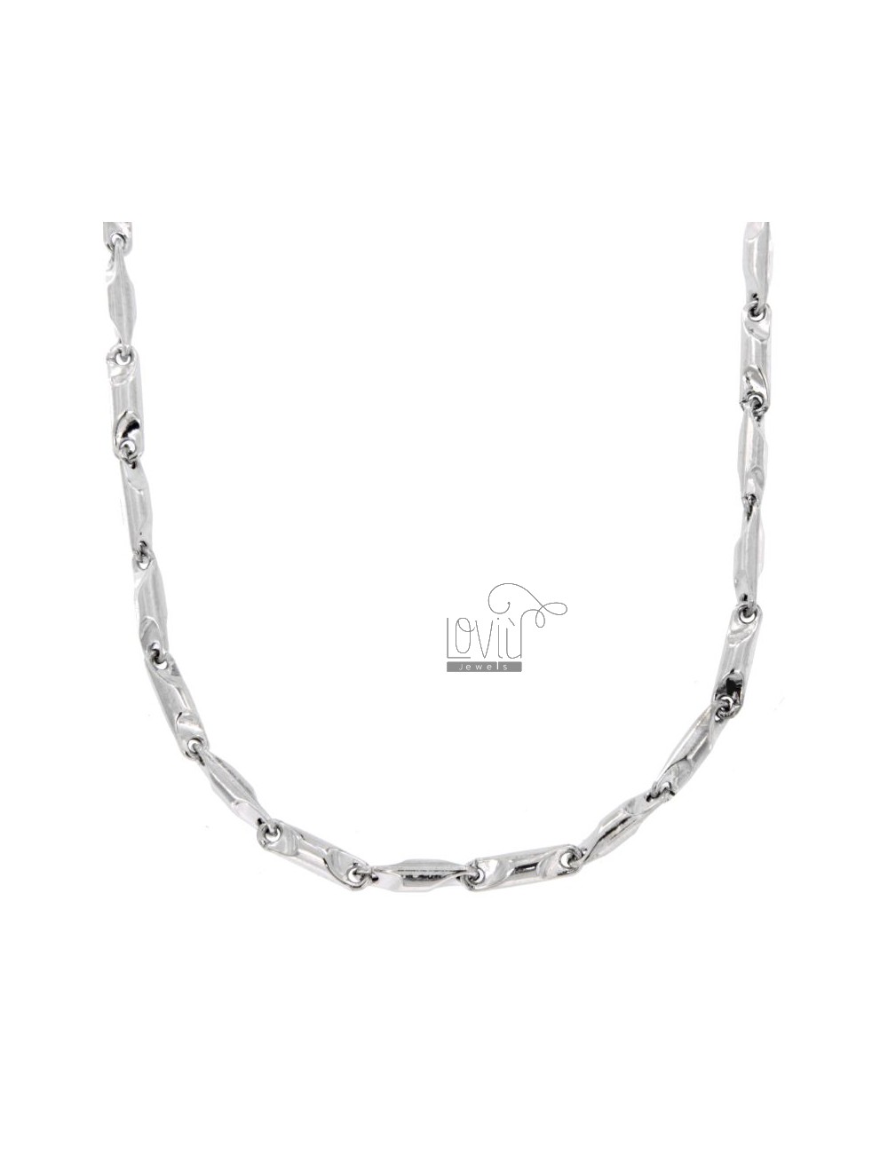 Buy Necklace Man Sweater Segment Mm 4 Cm 50 In Rhodium Ag Tit 925 Necklaces For Men Loviu Jewels By White Label